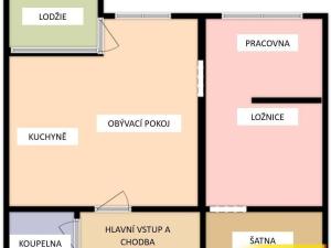 Pronájem bytu 2+kk, Brno, Chudčická, 57 m2