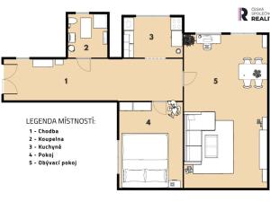 Pronájem bytu 2+1, Praha - Nové Město, Vojtěšská, 46 m2