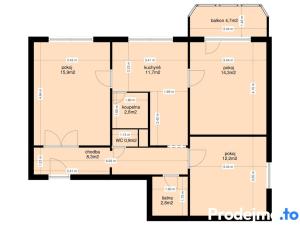 Pronájem bytu 3+1, Brno - Pisárky, Libušino údolí, 69 m2