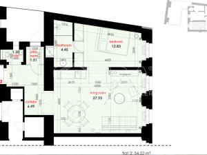 Pronájem bytu 2+kk, Praha, Na Poříčí, 55 m2