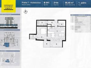 Prodej bytu 2+kk, Praha - Holešovice, Jateční, 62 m2