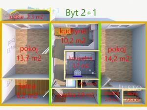 Pronájem bytu 2+1, Uherské Hradiště, Štěpnická, 61 m2
