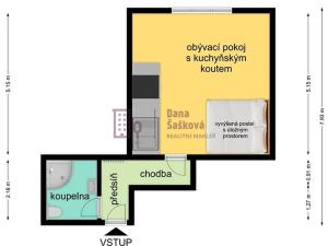 Pronájem bytu 1+kk, Jindřichův Hradec, Panská, 34 m2