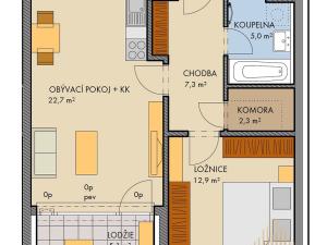 Pronájem bytu 2+kk, Praha - Hloubětín, Poděbradská, 52 m2
