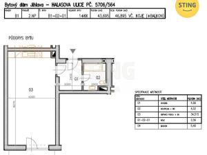Pronájem bytu 1+kk, Jihlava, Halasova, 43 m2