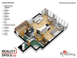 Pronájem bytu 2+kk, Praha - Stodůlky, Klausova, 88 m2