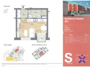 Pronájem bytu 1+kk, Zlín, Mostní, 27 m2