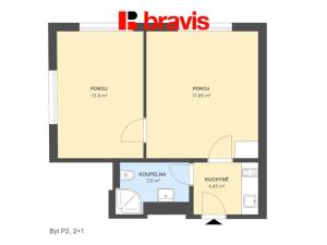 Pronájem bytu 2+kk, Popůvky, Chaloupky, 40 m2