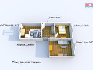 Pronájem bytu 2+1, Přeštice, Husova, 65 m2