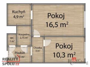 Prodej bytu 2+1, Praha - Ruzyně, U valu, 41 m2