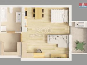 Prodej bytu 1+kk, Hostivice, Žitná, 43 m2