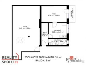 Prodej bytu 1+1, Ježov, 31 m2