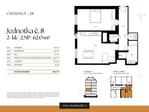 Prodej bytu 2+kk, Praha - Vinohrady, Chodská, 62 m2