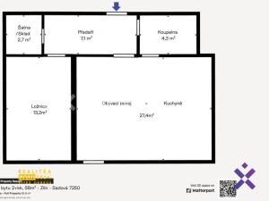 Pronájem bytu 2+kk, Zlín, Sadová, 58 m2