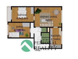 Pronájem bytu 3+1, Praha - Hlubočepy, Renoirova, 69 m2