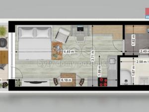Pronájem bytu 1+kk, Praha, Otická, 34 m2