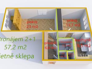 Pronájem bytu 2+1, Uherské Hradiště, Šafaříkova, 57 m2