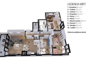 Prodej bytu 4+kk, Praha - Vysočany, Pod Harfou, 108 m2