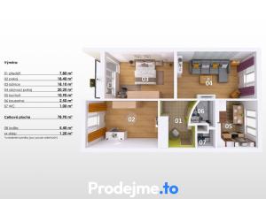 Prodej bytu 3+1, Praha - Kamýk, Zárubova, 84 m2