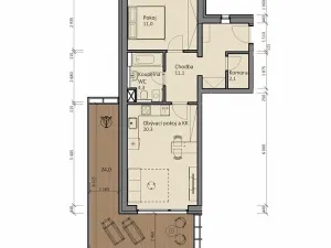 Pronájem bytu 2+kk, Slaný, Lázeňská, 52 m2