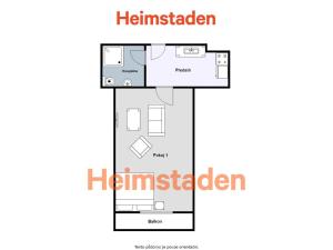 Pronájem bytu 1+kk, Ostrava - Poruba, Hlavní třída, 21 m2