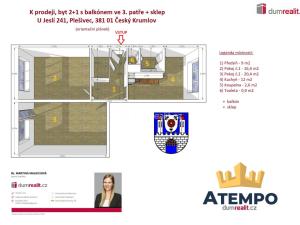 Prodej bytu 2+1, Český Krumlov - Plešivec, U Jeslí, 63 m2