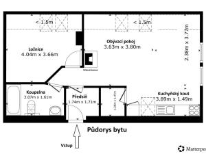 Pronájem bytu 2+kk, Králův Dvůr - Počaply, Trubínská, 56 m2