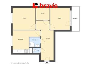 Pronájem bytu 2+1, Brno - Žabovřesky, Luční, 70 m2