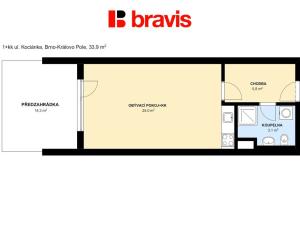 Pronájem bytu 1+kk, Brno, Kociánka, 34 m2