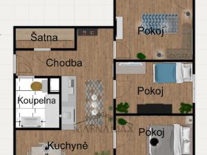 Prodej bytu 3+1, Chomutov, Bezručova, 67 m2