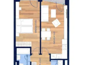 Pronájem bytu 2+kk, Praha - Smíchov, Šiklové, 56 m2