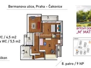 Prodej bytu 4+kk, Praha - Čakovice, Bermanova, 120 m2