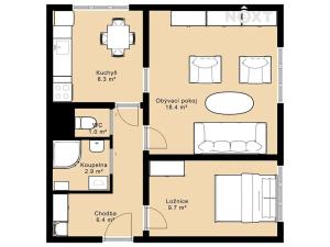Prodej bytu 2+1, Český Krumlov, Sídliště Plešivec, 49 m2