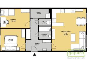 Pronájem bytu 3+kk, Praha - Strašnice, Rubensova, 65 m2