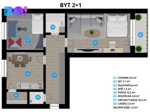 Prodej bytu 2+1, Ostrava, Ludvíka Podéště, 55 m2