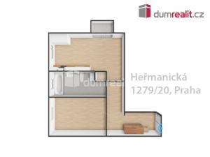 Pronájem bytu 2+kk, Praha - Ďáblice, Heřmanická, 56 m2