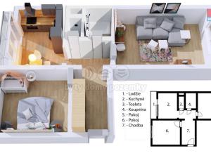 Pronájem bytu 2+1, Rychnov nad Kněžnou, Mírová, 52 m2