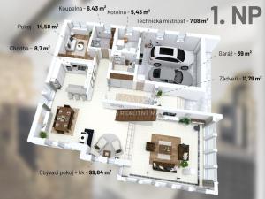 Prodej rodinného domu, Praha - Kolovraty, V louce, 495 m2
