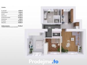 Prodej bytu 3+1, Znojmo, Stojanova, 80 m2