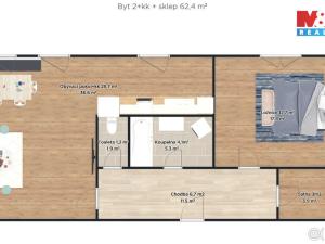 Pronájem bytu 2+kk, Pečky, V Kaštánkách, 52 m2
