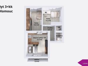 Prodej bytu 3+kk, Olomouc - Hejčín, Erenburgova, 60 m2