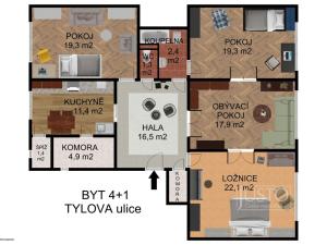 Prodej bytu 4+1, Písek - Budějovické Předměstí, Tylova, 132 m2