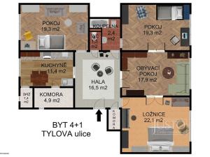 Prodej bytu 4+1, Písek, Tylova, 132 m2