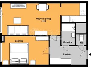 Pronájem bytu 2+kk, Praha - Kobylisy, Štíbrova, 43 m2