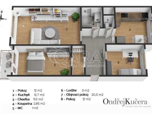 Prodej bytu 3+1, Praha - Modřany, Vokrojova, 76 m2