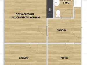 Pronájem bytu 3+kk, Břežany II, 57 m2