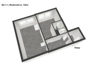 Prodej bytu 1+1, Tábor, Moskevská, 42 m2