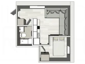 Pronájem bytu 2+kk, Praha - Žižkov, Na Jarově, 22 m2