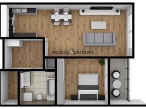 Prodej bytu 2+kk, Praha - Hlubočepy, náměstí Olgy Scheinpflugové, 45 m2