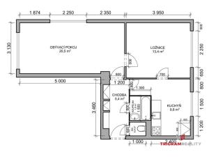 Prodej bytu 2+1, Hradec Králové, 52 m2